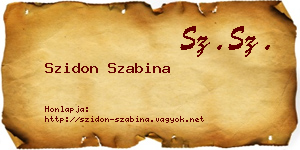 Szidon Szabina névjegykártya
